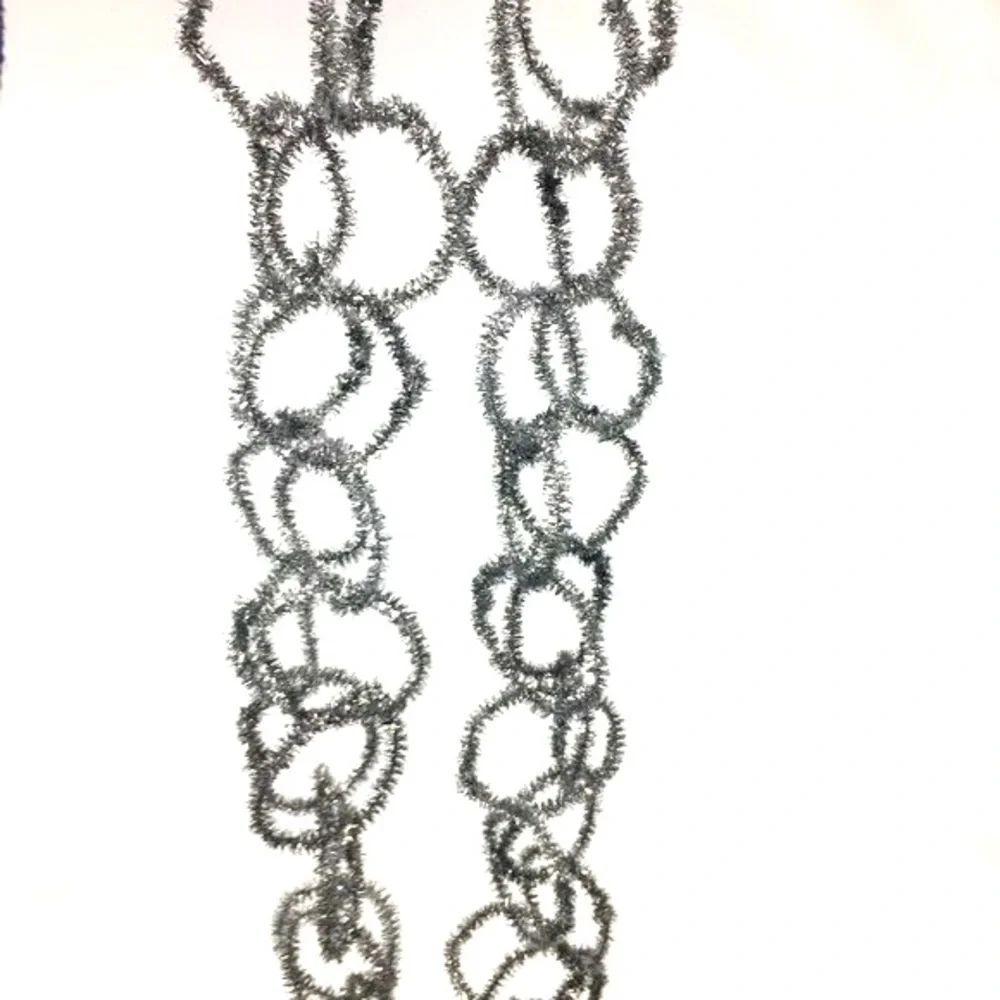 Vintage Silver Metallic Rustic Chain Christmas Holiday Garland